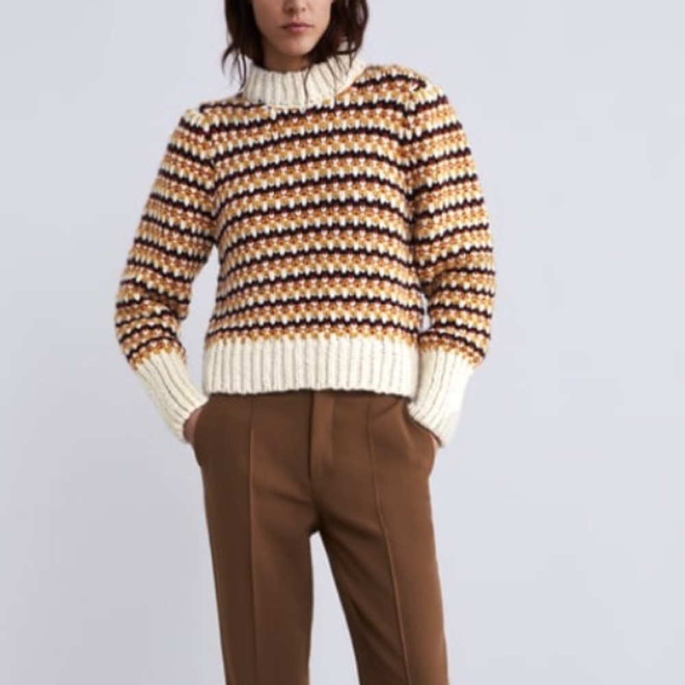 Zara sweater puff sleeve NEW